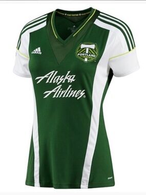 ADIDAS Women’s Portland Timbers Green & White Crest Jersey - Size M
